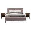 Pemberly Row 3-Piece King Bedroom Set in Wood Taupe Brown Jacobean