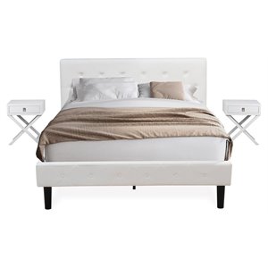 Pemberly Row 3-Piece Wooden Queen Bedroom Set with White Finish