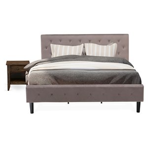 Pemberly Row 2-Piece Wood King Bedroom Set in Brown and Jacobean
