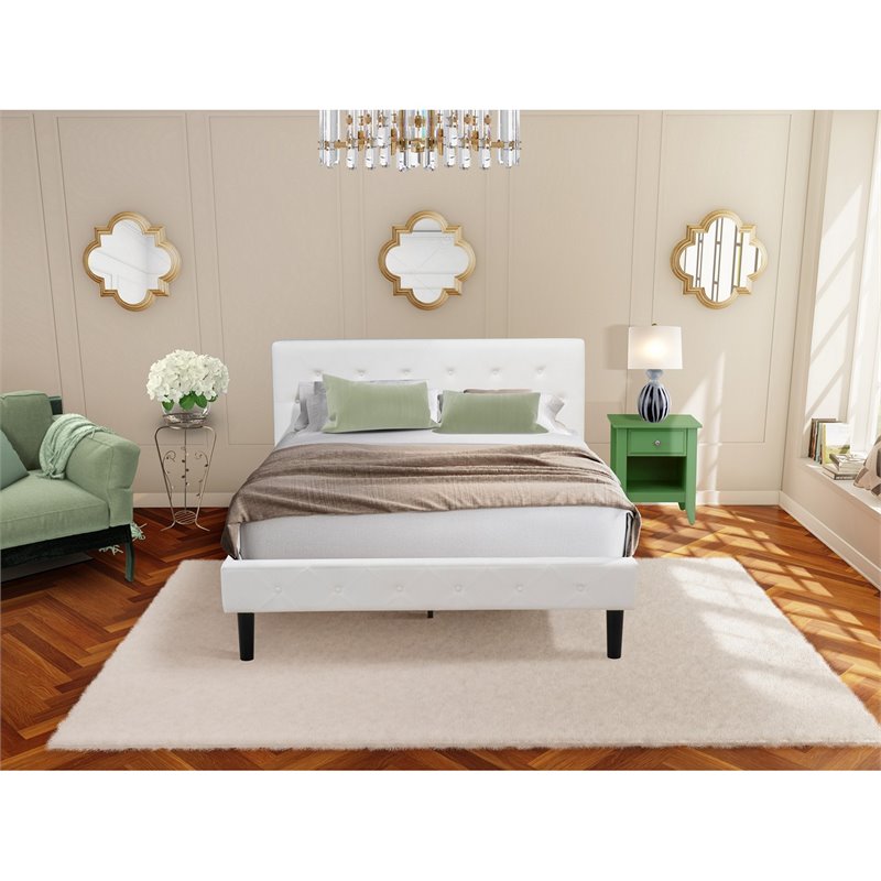 Pemberly Row 2-Piece Wood Queen Bedroom Set in White & Clover Green