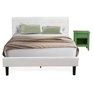 Pemberly Row 2-Piece Wood Queen Bedroom Set in White & Clover Green