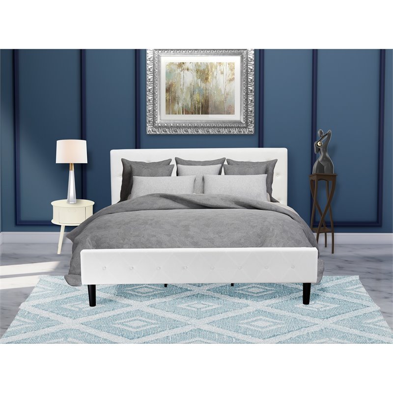 Pemberly Row 2-Piece Wood King Bedroom Set with Nightstand in White