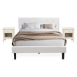 Pemberly Row Queen 3-Piece Bedroom Set in White and Butter Cream