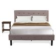 Pemberly Row 2-Piece Full Bedroom Set with Bed and Nightstand in Brown