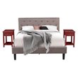 Pemberly Row Queen 3-Piece Bedroom Set in Brown and Burgundy Finish