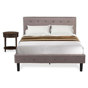 Pemberly Row 2-Piece Wood Full Bedroom Set in Taupe Brown and Jacobean