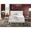 Pemberly Row 2-Piece Wood Full Bedroom Set in White and Burgundy