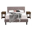 Pemberly Row 3-Piece Queen Bedroom Set Wood Finish with USB Ports in Brown