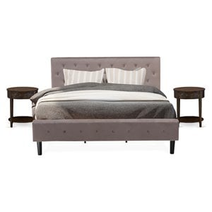 Pemberly Row 3-Piece Wood King Bedroom Set in Brown Taupe/Jacobean
