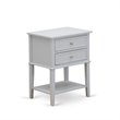 Pemberly Row 2-Piece Wood Queen Bedroom Set in White/Urban Gray