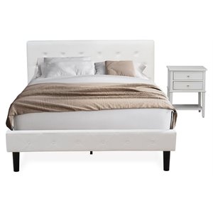 Pemberly Row 2-Piece Wood Queen Bedroom Set in White/Urban Gray
