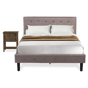 Pemberly Row 2-Piece Wood Full Bedroom Set in Jacobean/Brown Taupe
