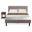 Pemberly Row 2-Piece Wood Full Bedroom Set with USB Ports in Brown
