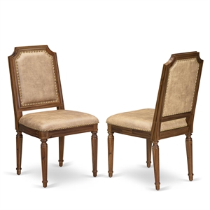 Pemberly Row Parson Dining Chairs in Acacia Wood Walnut Finish (Set of 2)