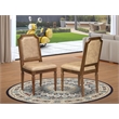 Pemberly Row Parson Dining Chairs in Acacia Wood Walnut Finish (Set of 2)