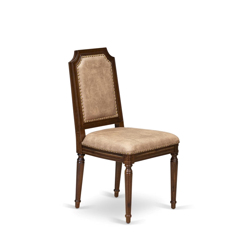 Pemberly Row Parson Dining Chairs in Acacia Wood Walnut Finish (Set of 2)