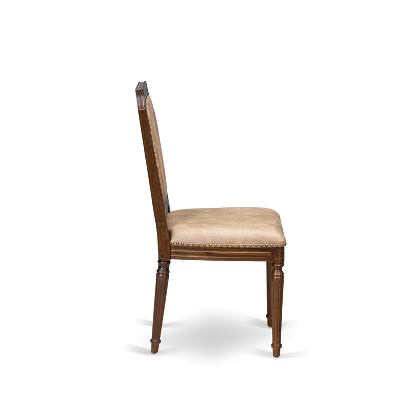 Pemberly Row Parson Dining Chairs in Acacia Wood Walnut Finish (Set of 2)