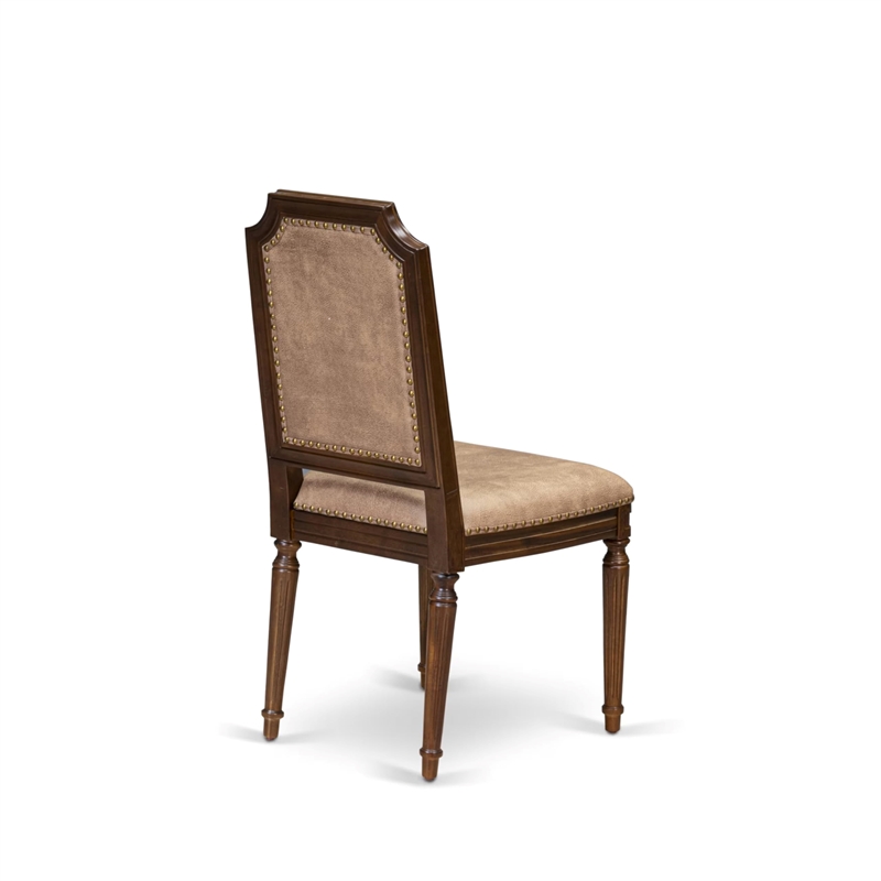 Pemberly Row Parson Dining Chairs in Acacia Wood Walnut Finish (Set of 2)