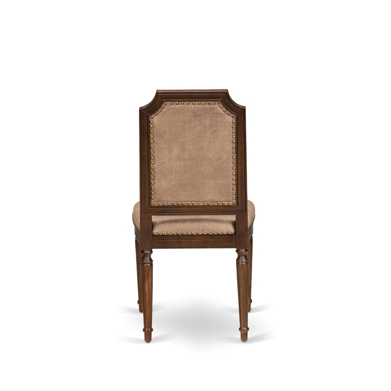 Pemberly Row Parson Dining Chairs in Acacia Wood Walnut Finish (Set of 2)