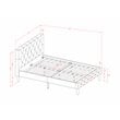 Pemberly Row Full Bed with Velvet Upholstered Headboard in White and Black