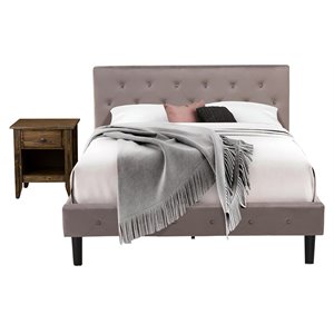 Pemberly Row 2-Piece Engineered Wood Queen Bedroom Set in Brown