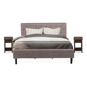 Pemberly Row 3-Piece Wood King Bedroom Set in Brown & Jacobean Finish