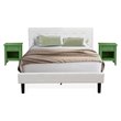 Pemberly Row 3-Piece Wood Queen Bedroom Set in White & Clover Green Finish