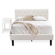 Pemberly Row 2-Piece Wooden Full Bedroom Set with Nightstand in White