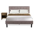 Pemberly Row 2-Piece Full Bedroom Set with Nightstand in Brown Taupe