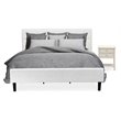 Pemberly Row 2-Piece Wooden King Bedroom Set with Nightstand in White
