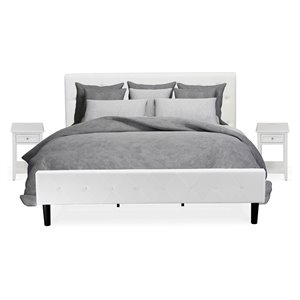 Pemberly Row 3-Piece King Bedroom Set with 2 Nightstands in White