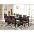 Pemberly Row 9-Piece Dining Set with PU Leather Chairs in Black Finish