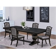Pemberly Row 5-Piece Dining Set with Acacia Wood in Black Finish