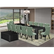 Pemberly Row 14-Piece Dining Set with Faux Leather Chairs in Black