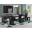 Pemberly Row 5-Piece Dining Table Set in Wire-Brushed Black Acacia Wood