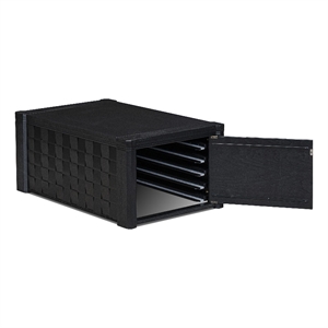 Pemberly Row Expandable Coffee Table in Wire Brushed Black Finish