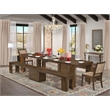 Pemberly Row 5-Piece Extendable Dining Set with Stackable Chairs in Walnut