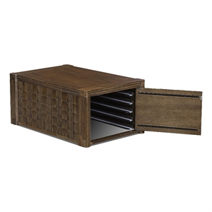 Pemberly Row Expandable Acacia Wood Coffee Table in Walnut Finish