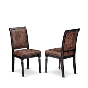 Pemberly Row Parsons Dining Chairs in Sand Blasting Black (Set of 2)