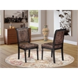 Pemberly Row Parsons Dining Chairs in Sand Blasting Black (Set of 2)