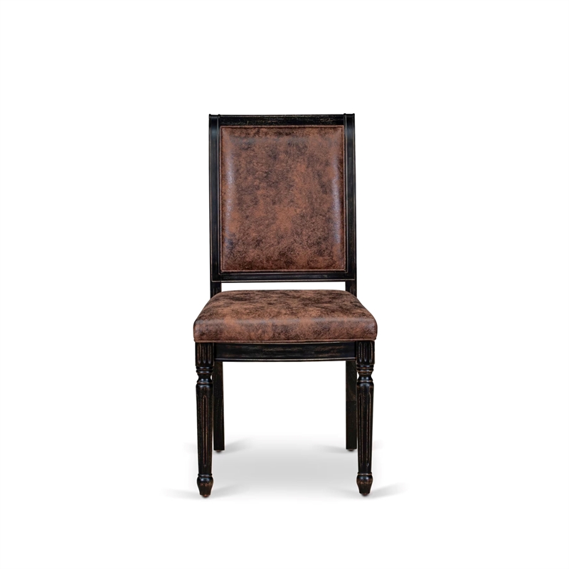 Pemberly Row Parsons Dining Chairs in Sand Blasting Black (Set of 2)