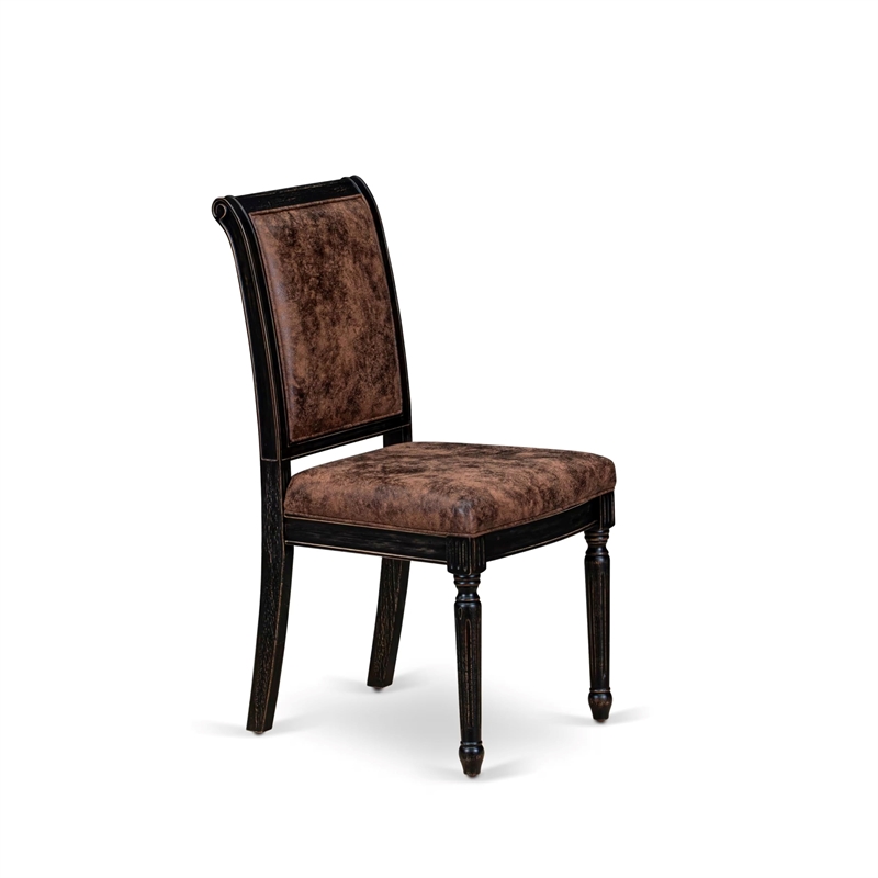 Pemberly Row Parsons Dining Chairs in Sand Blasting Black (Set of 2)