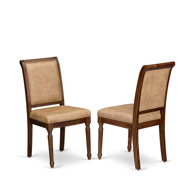 Pemberly Row Parsons Dining Chairs in Antique Walnut (Set of 2)