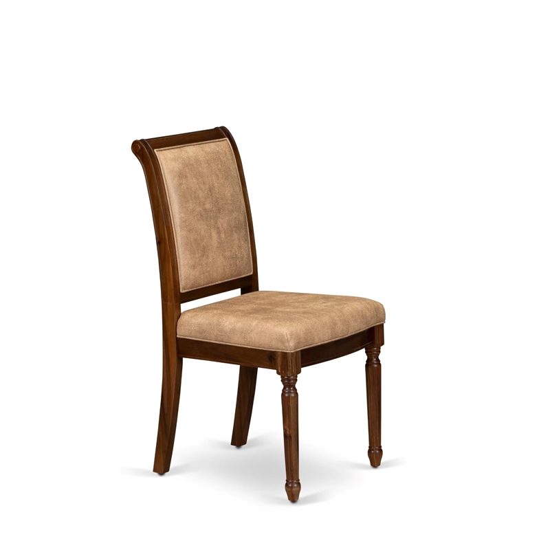 Pemberly Row Parsons Dining Chairs in Antique Walnut (Set of 2)