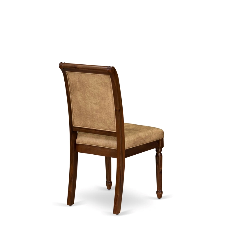 Pemberly Row Parsons Dining Chairs in Antique Walnut (Set of 2)