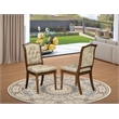 Pemberly Row Parson Dining Chairs in Walnut Acacia Wood (Set of 2)