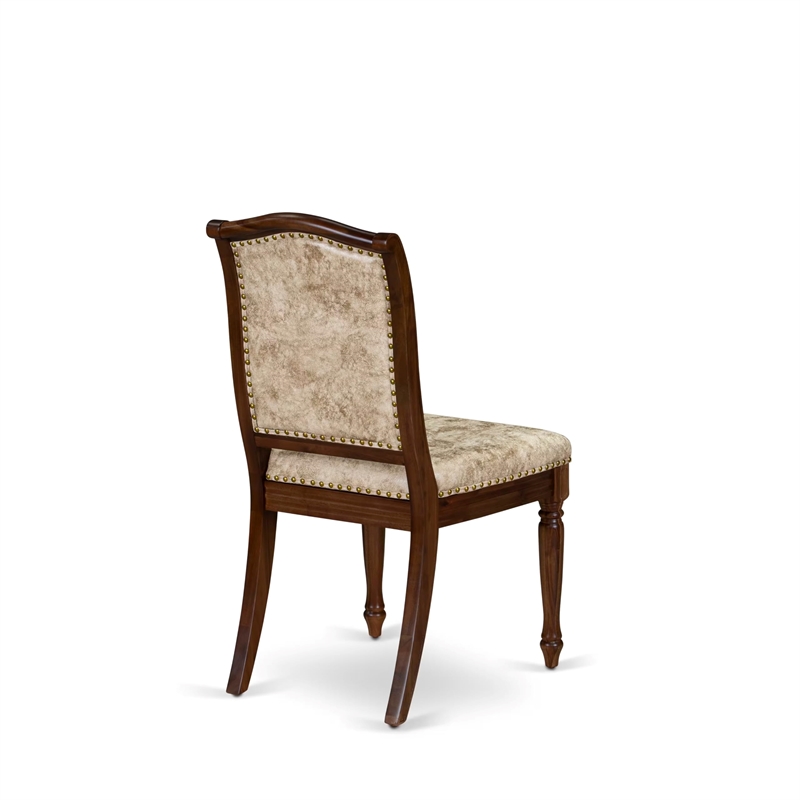 Pemberly Row Parson Dining Chairs in Walnut Acacia Wood (Set of 2)
