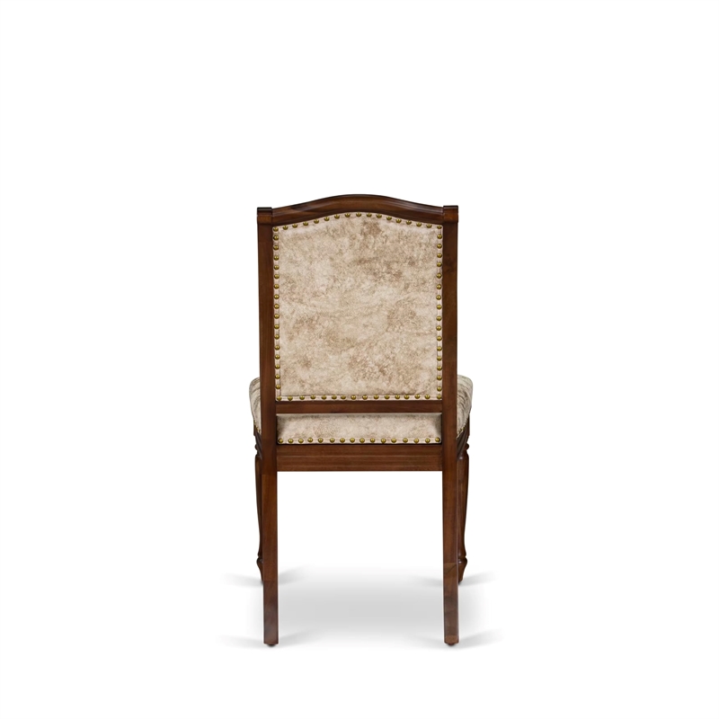 Pemberly Row Parson Dining Chairs in Walnut Acacia Wood (Set of 2)