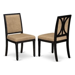 Pemberly Row Parson Dining Chairs in Sand Blasting Black (Set of 2)