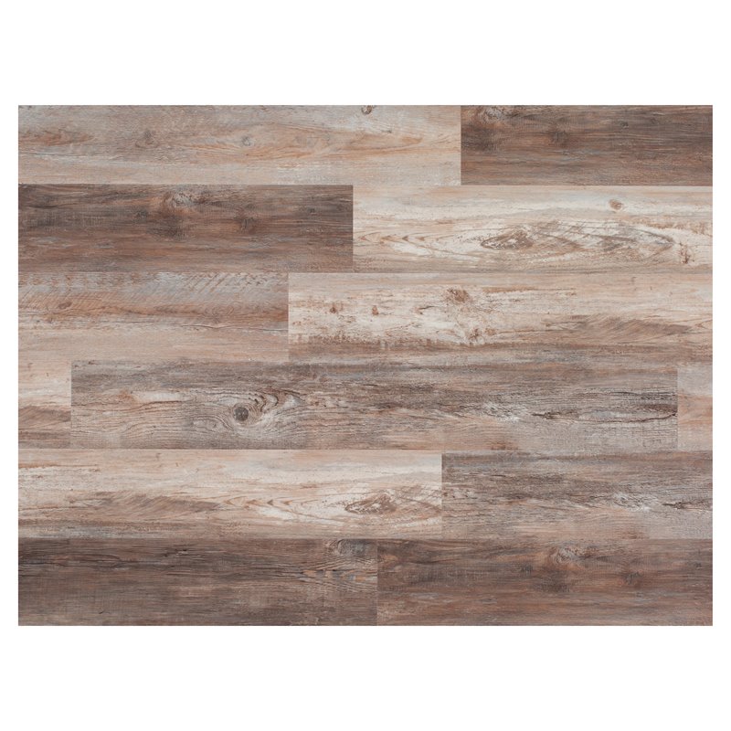 Pemberly Row Traditional Plastic Vinyl Flooring in Taupe Gray